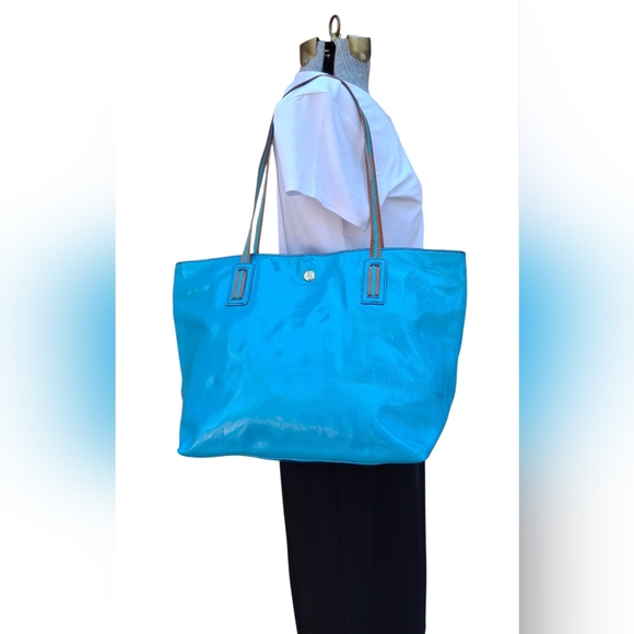 JPK Paris 75 Blue Patent Leather Large Work Travel Tote - Picture 2 of 16